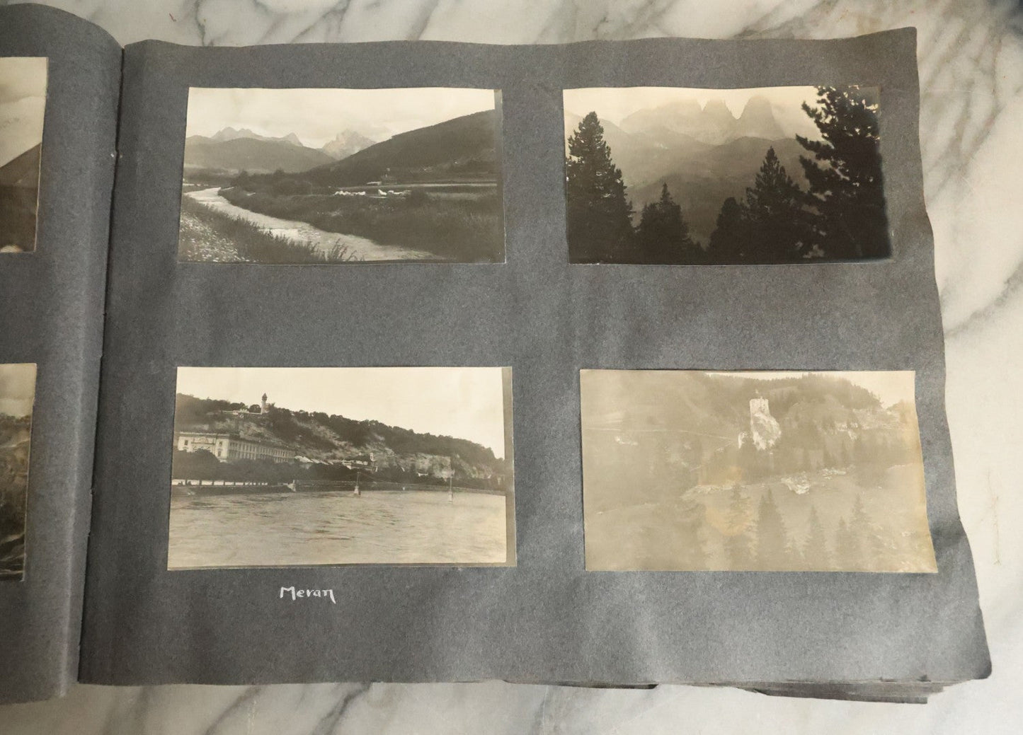 Lot 055 - Antique Snapshot Photo Album, Titled "Seeing Europe By Automobile, 1912" Well-Documented Album Containing 175+ Photographs Including Transatlantic Ocean Trip And Tour Of Europe With Dozens Of Handwritten Captions, Note Cover Detached