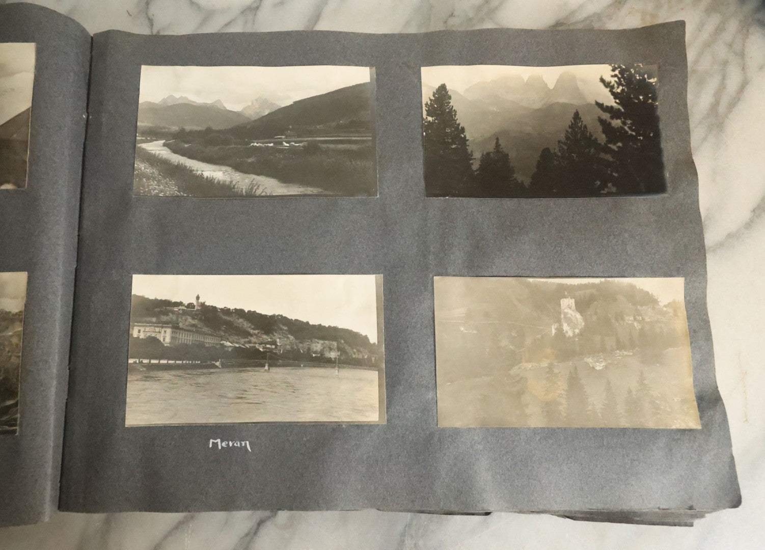 Lot 055 - Antique Snapshot Photo Album, Titled "Seeing Europe By Automobile, 1912" Well-Documented Album Containing 175+ Photographs Including Transatlantic Ocean Trip And Tour Of Europe With Dozens Of Handwritten Captions, Note Cover Detached