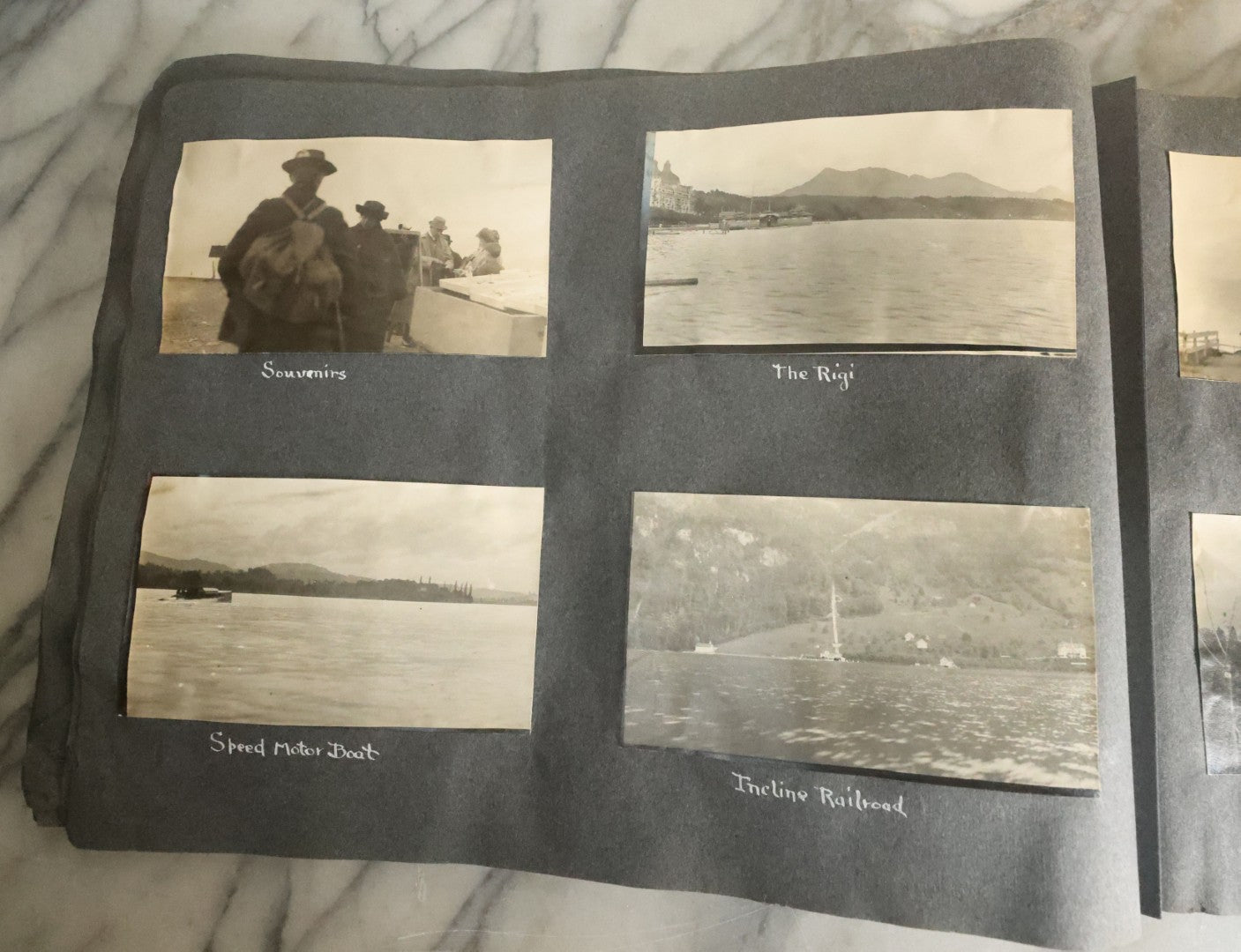 Lot 055 - Antique Snapshot Photo Album, Titled "Seeing Europe By Automobile, 1912" Well-Documented Album Containing 175+ Photographs Including Transatlantic Ocean Trip And Tour Of Europe With Dozens Of Handwritten Captions, Note Cover Detached