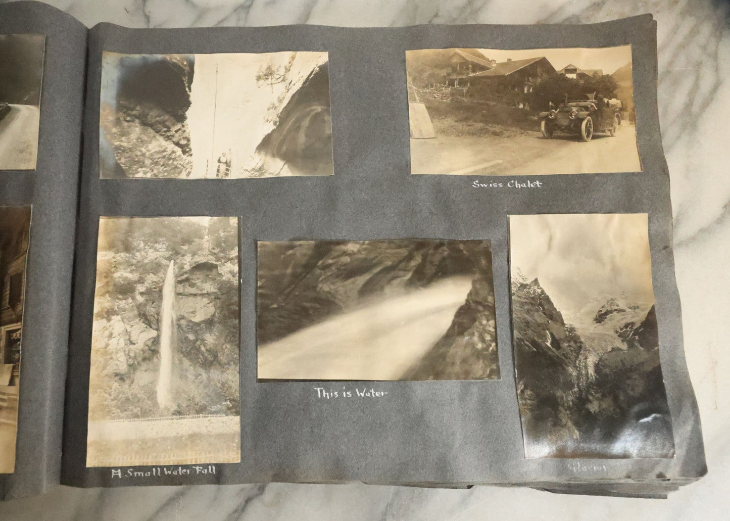 Lot 055 - Antique Snapshot Photo Album, Titled "Seeing Europe By Automobile, 1912" Well-Documented Album Containing 175+ Photographs Including Transatlantic Ocean Trip And Tour Of Europe With Dozens Of Handwritten Captions, Note Cover Detached