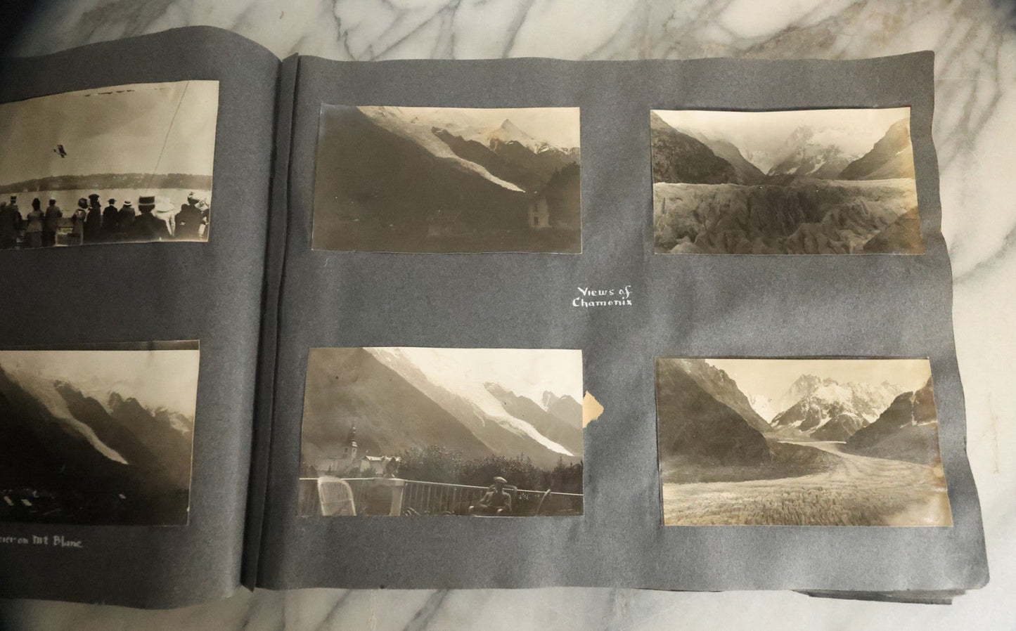 Lot 055 - Antique Snapshot Photo Album, Titled "Seeing Europe By Automobile, 1912" Well-Documented Album Containing 175+ Photographs Including Transatlantic Ocean Trip And Tour Of Europe With Dozens Of Handwritten Captions, Note Cover Detached
