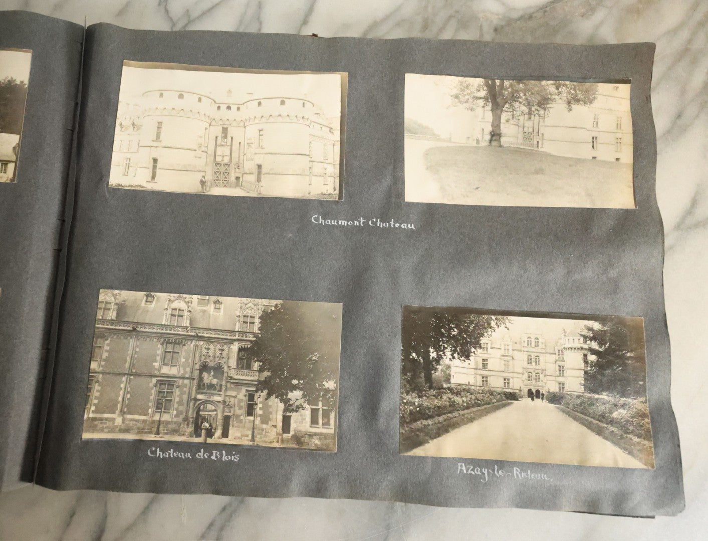 Lot 055 - Antique Snapshot Photo Album, Titled "Seeing Europe By Automobile, 1912" Well-Documented Album Containing 175+ Photographs Including Transatlantic Ocean Trip And Tour Of Europe With Dozens Of Handwritten Captions, Note Cover Detached