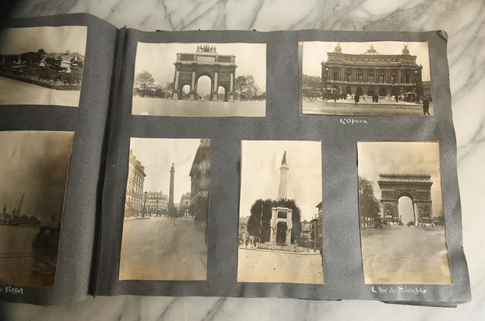 Lot 055 - Antique Snapshot Photo Album, Titled "Seeing Europe By Automobile, 1912" Well-Documented Album Containing 175+ Photographs Including Transatlantic Ocean Trip And Tour Of Europe With Dozens Of Handwritten Captions, Note Cover Detached