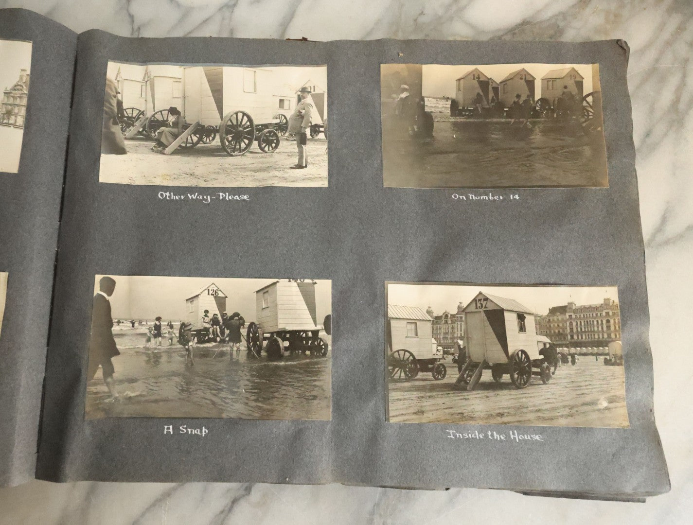 Lot 055 - Antique Snapshot Photo Album, Titled "Seeing Europe By Automobile, 1912" Well-Documented Album Containing 175+ Photographs Including Transatlantic Ocean Trip And Tour Of Europe With Dozens Of Handwritten Captions, Note Cover Detached