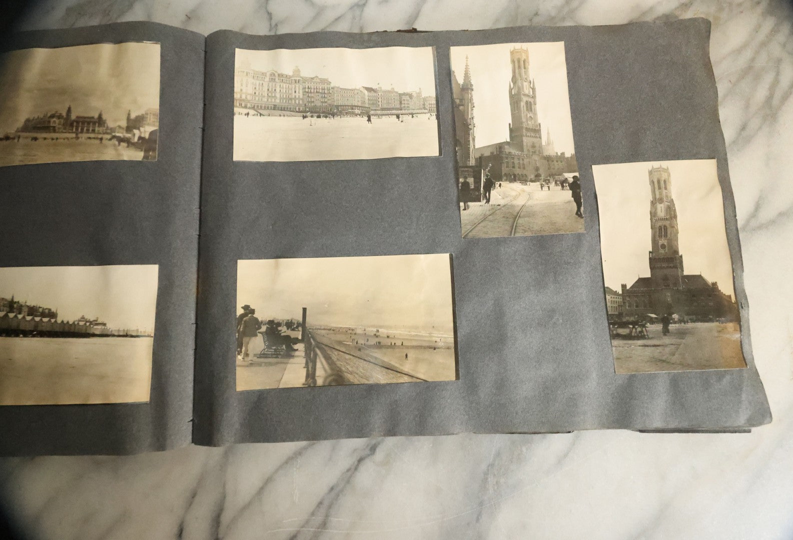 Lot 055 - Antique Snapshot Photo Album, Titled "Seeing Europe By Automobile, 1912" Well-Documented Album Containing 175+ Photographs Including Transatlantic Ocean Trip And Tour Of Europe With Dozens Of Handwritten Captions, Note Cover Detached