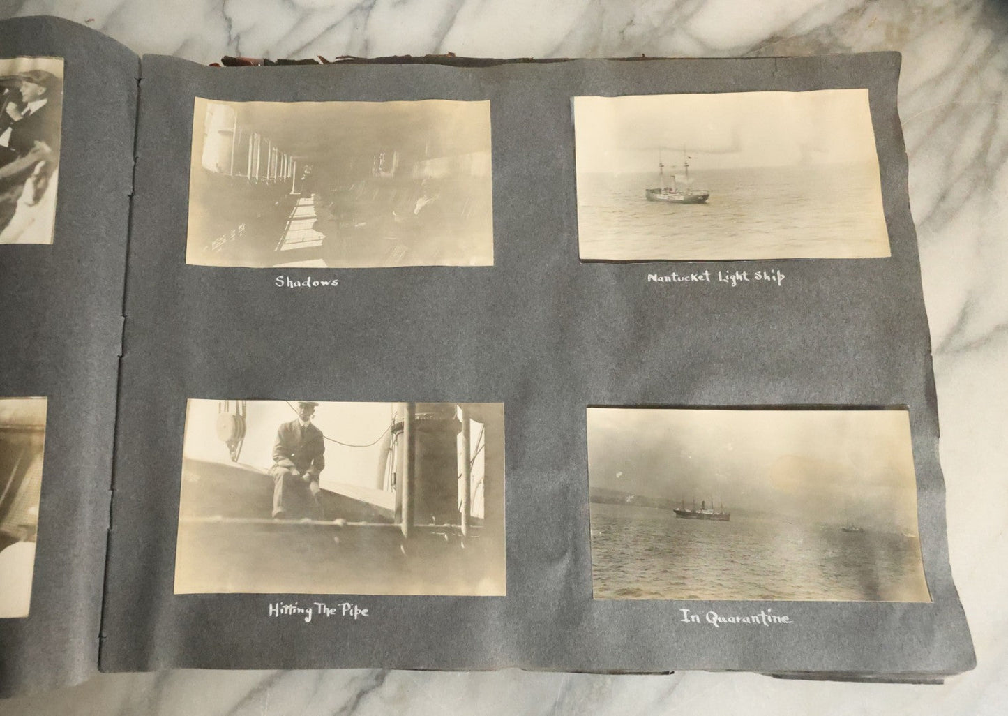 Lot 055 - Antique Snapshot Photo Album, Titled "Seeing Europe By Automobile, 1912" Well-Documented Album Containing 175+ Photographs Including Transatlantic Ocean Trip And Tour Of Europe With Dozens Of Handwritten Captions, Note Cover Detached