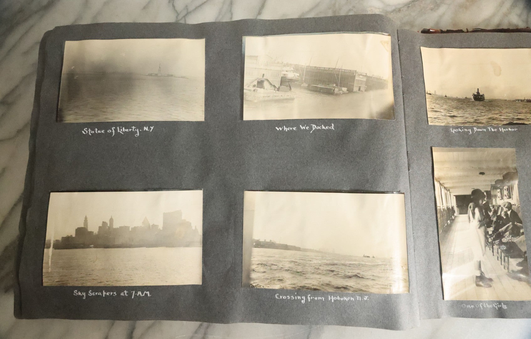 Lot 055 - Antique Snapshot Photo Album, Titled "Seeing Europe By Automobile, 1912" Well-Documented Album Containing 175+ Photographs Including Transatlantic Ocean Trip And Tour Of Europe With Dozens Of Handwritten Captions, Note Cover Detached
