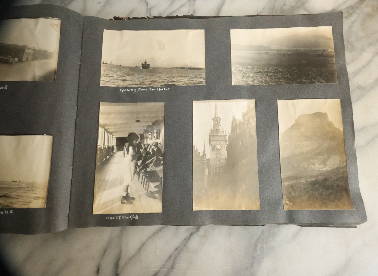 Lot 055 - Antique Snapshot Photo Album, Titled "Seeing Europe By Automobile, 1912" Well-Documented Album Containing 175+ Photographs Including Transatlantic Ocean Trip And Tour Of Europe With Dozens Of Handwritten Captions, Note Cover Detached