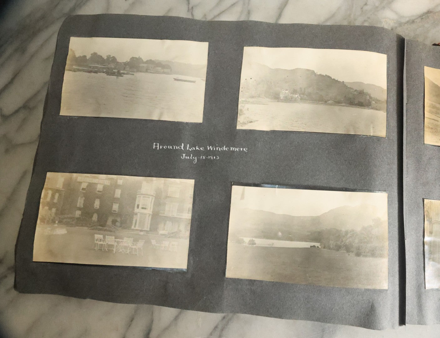 Lot 055 - Antique Snapshot Photo Album, Titled "Seeing Europe By Automobile, 1912" Well-Documented Album Containing 175+ Photographs Including Transatlantic Ocean Trip And Tour Of Europe With Dozens Of Handwritten Captions, Note Cover Detached