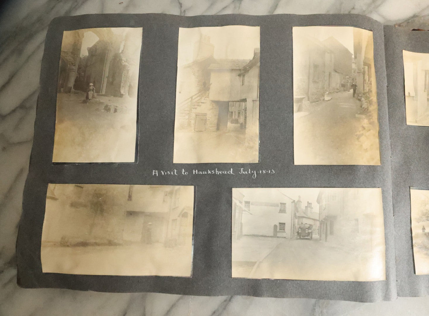 Lot 055 - Antique Snapshot Photo Album, Titled "Seeing Europe By Automobile, 1912" Well-Documented Album Containing 175+ Photographs Including Transatlantic Ocean Trip And Tour Of Europe With Dozens Of Handwritten Captions, Note Cover Detached