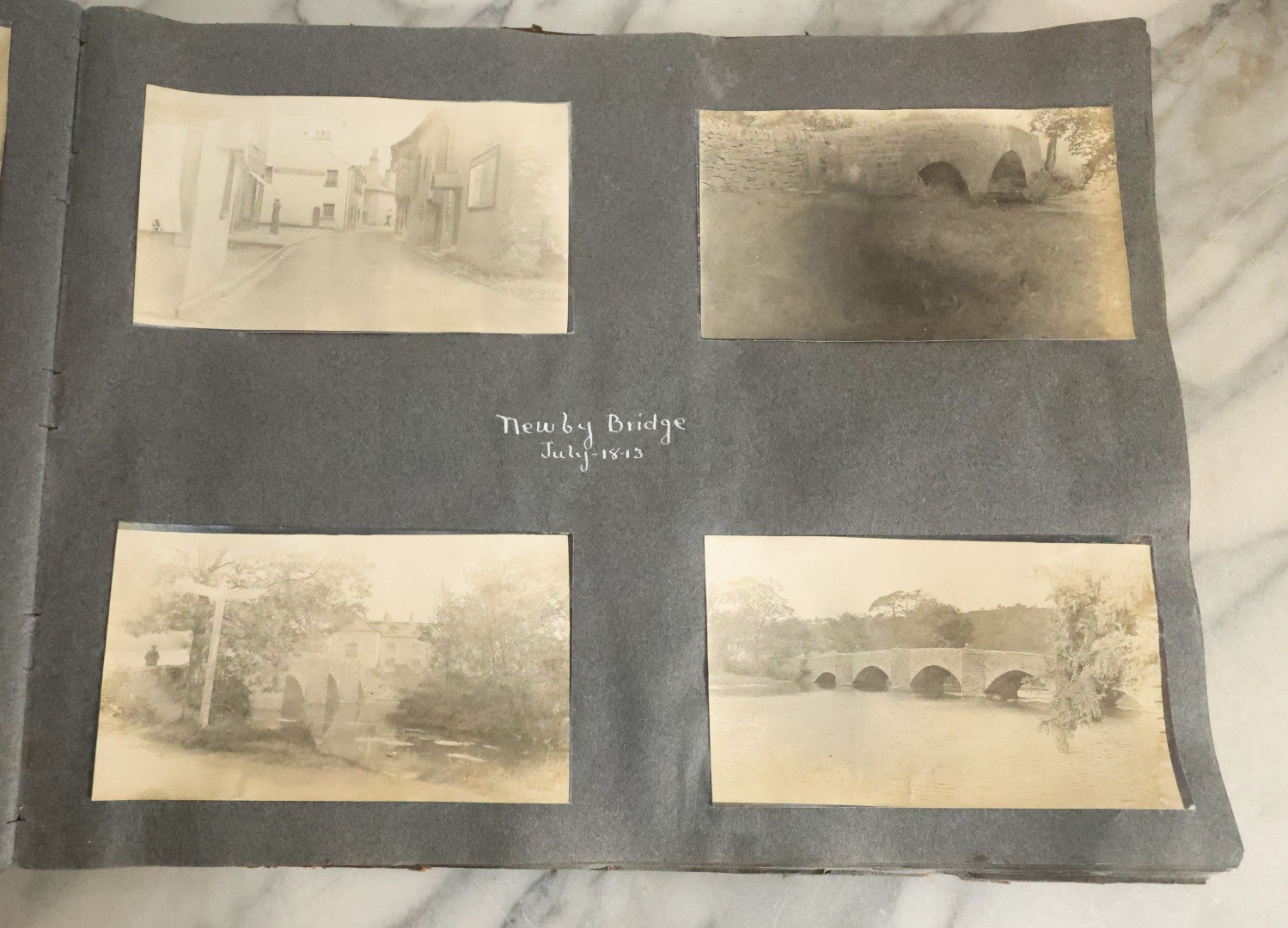 Lot 055 - Antique Snapshot Photo Album, Titled "Seeing Europe By Automobile, 1912" Well-Documented Album Containing 175+ Photographs Including Transatlantic Ocean Trip And Tour Of Europe With Dozens Of Handwritten Captions, Note Cover Detached