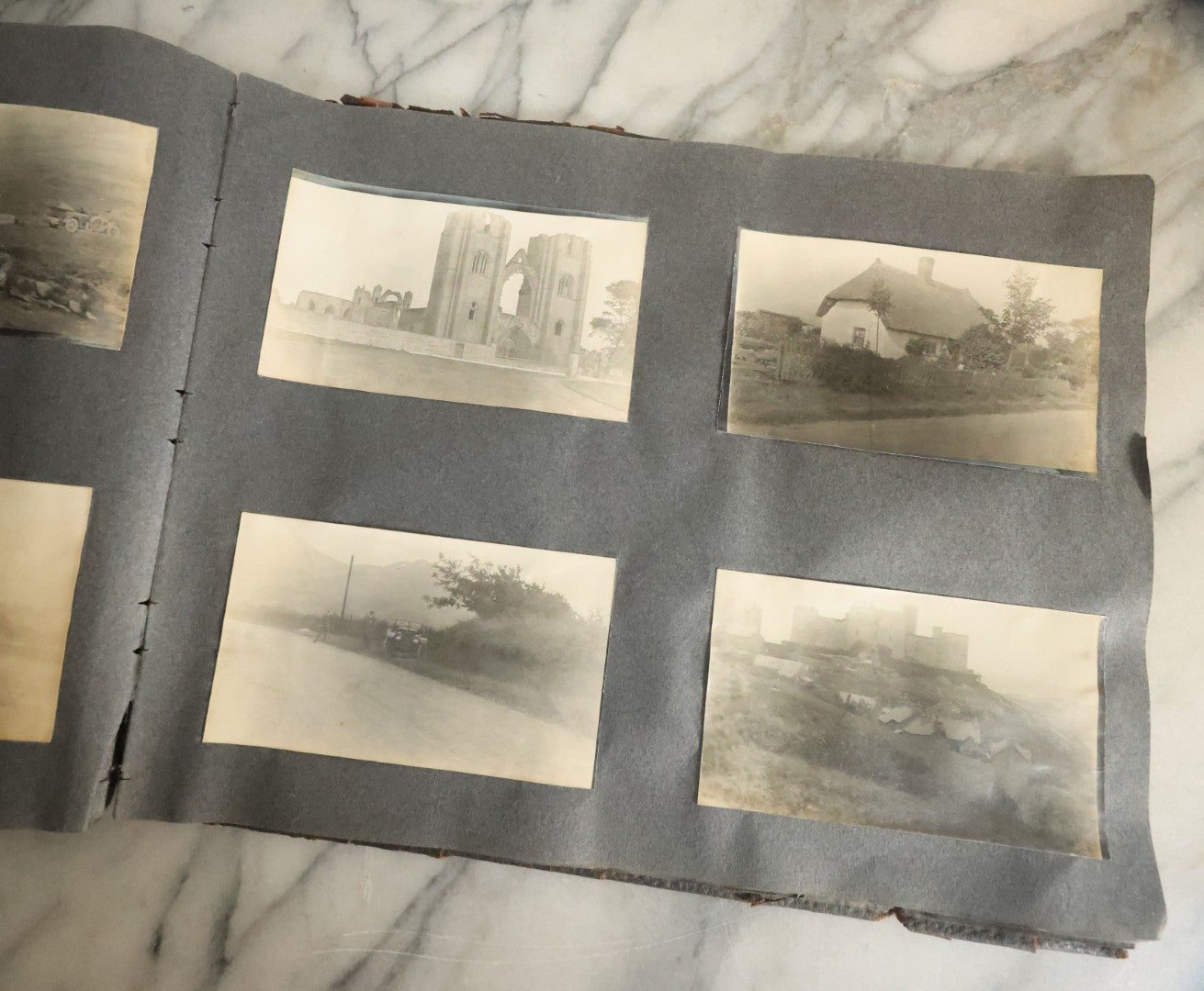 Lot 055 - Antique Snapshot Photo Album, Titled "Seeing Europe By Automobile, 1912" Well-Documented Album Containing 175+ Photographs Including Transatlantic Ocean Trip And Tour Of Europe With Dozens Of Handwritten Captions, Note Cover Detached