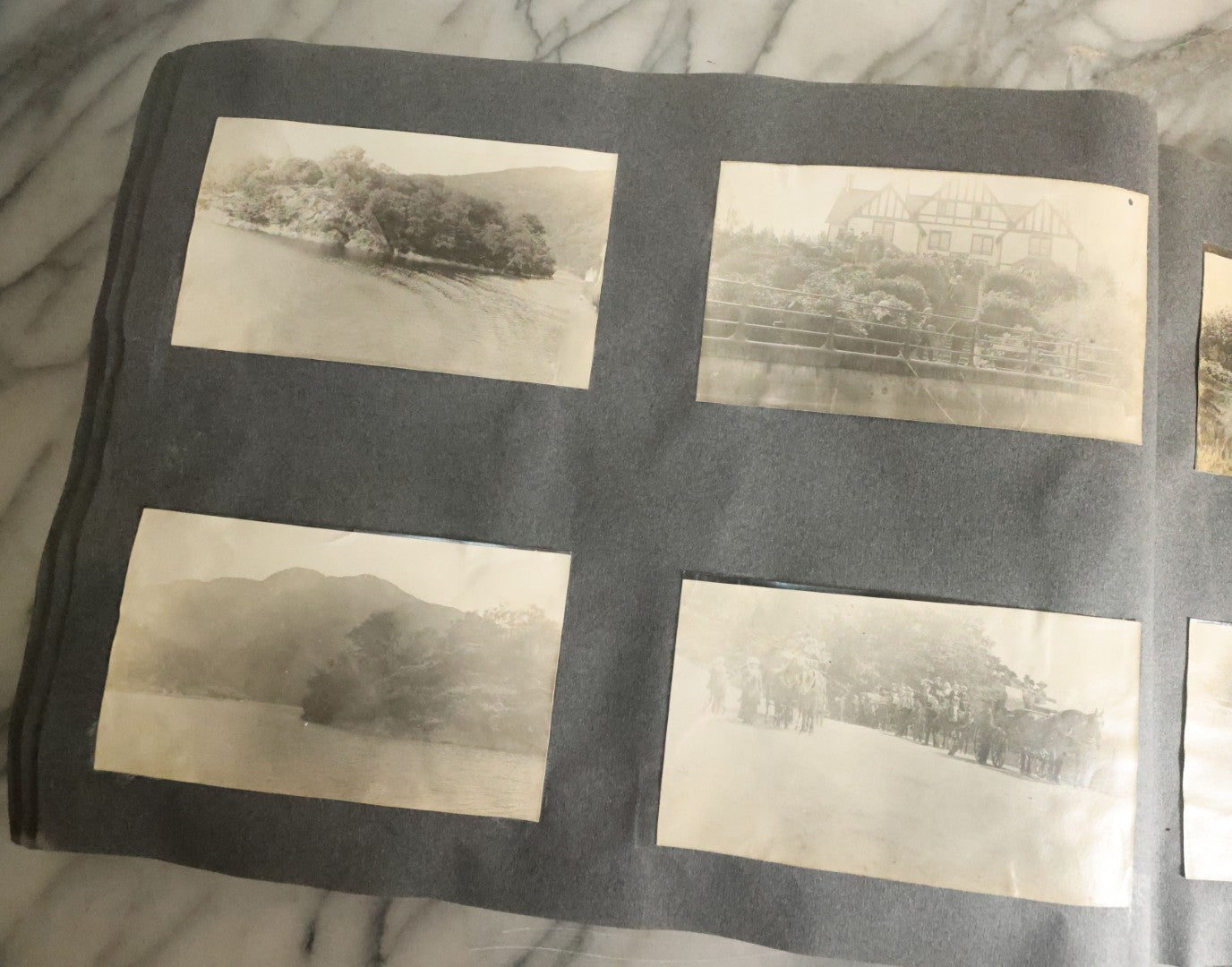 Lot 055 - Antique Snapshot Photo Album, Titled "Seeing Europe By Automobile, 1912" Well-Documented Album Containing 175+ Photographs Including Transatlantic Ocean Trip And Tour Of Europe With Dozens Of Handwritten Captions, Note Cover Detached