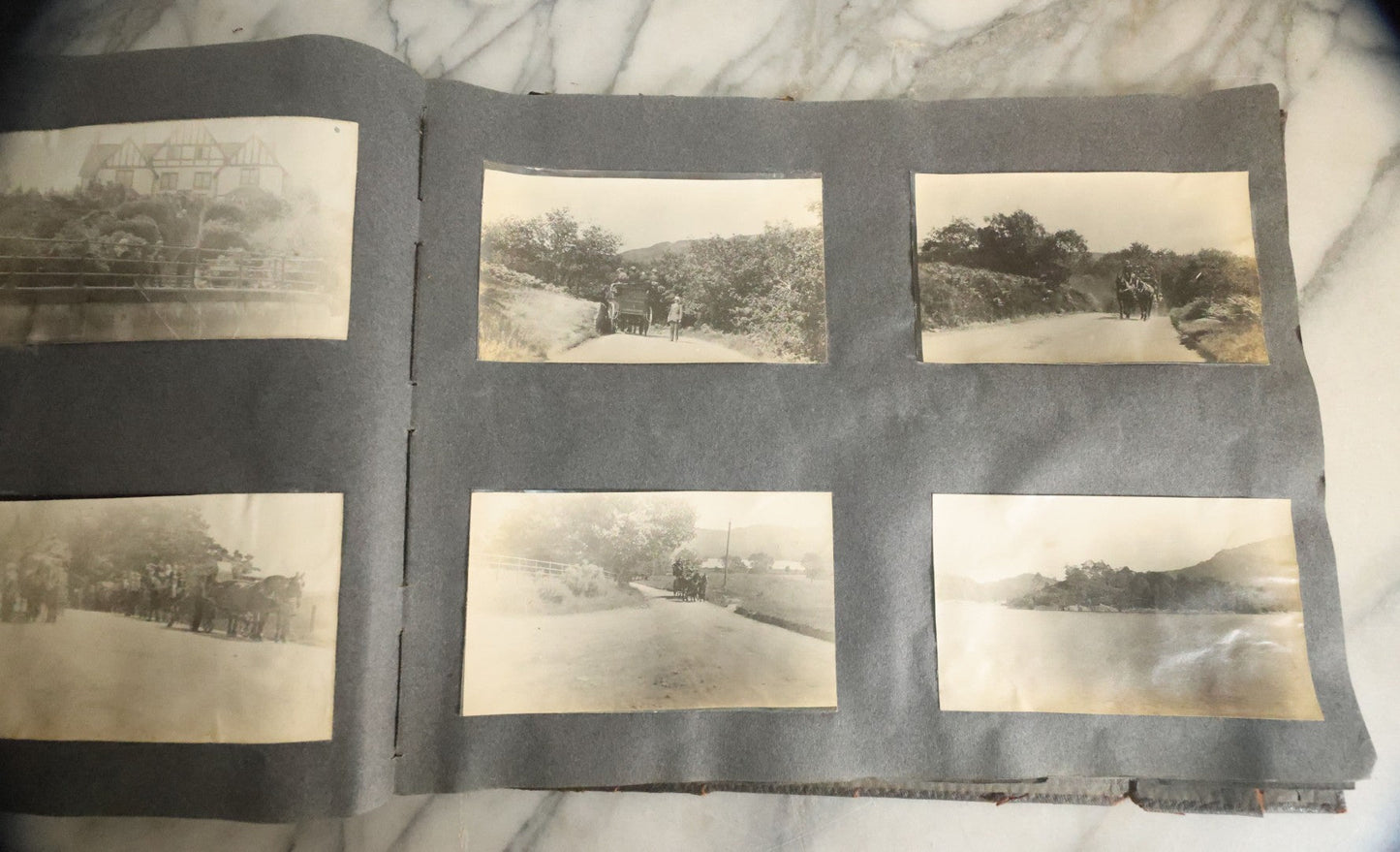 Lot 055 - Antique Snapshot Photo Album, Titled "Seeing Europe By Automobile, 1912" Well-Documented Album Containing 175+ Photographs Including Transatlantic Ocean Trip And Tour Of Europe With Dozens Of Handwritten Captions, Note Cover Detached