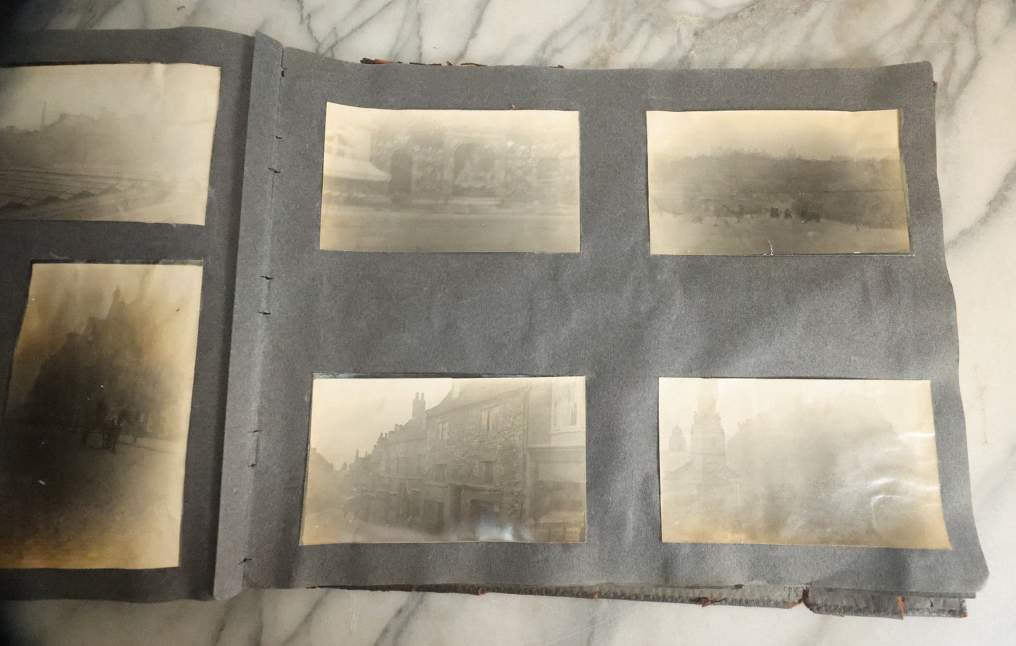 Lot 055 - Antique Snapshot Photo Album, Titled "Seeing Europe By Automobile, 1912" Well-Documented Album Containing 175+ Photographs Including Transatlantic Ocean Trip And Tour Of Europe With Dozens Of Handwritten Captions, Note Cover Detached