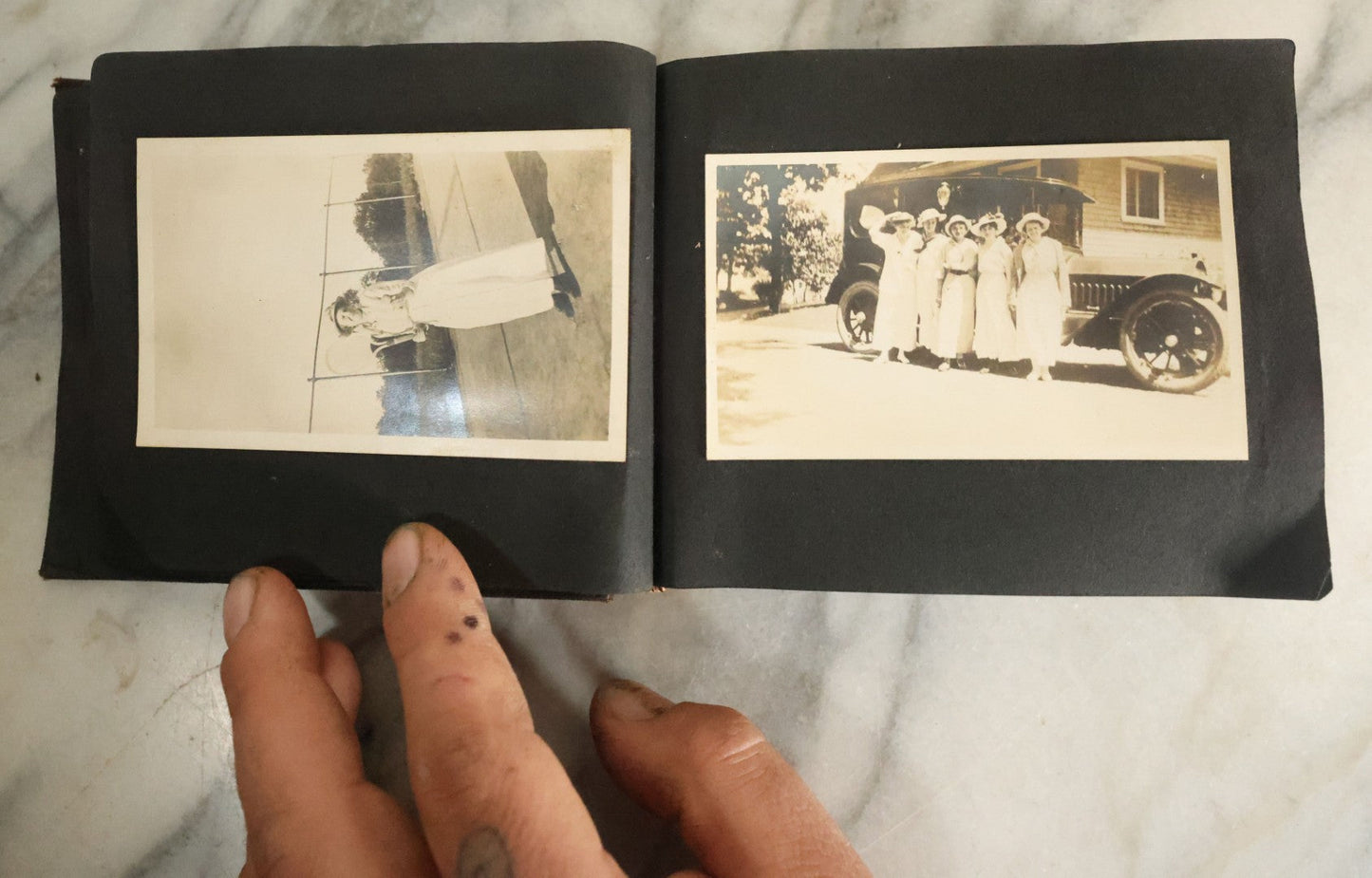 Lot 056 - Antique Snapshot Photo Album Featuring Many Photos Of Young Adults And Children Including Photos Of A Handsome Bulldog, A Trip Aboard A Steamship, And People Posing Outdoors, Circa 1920s