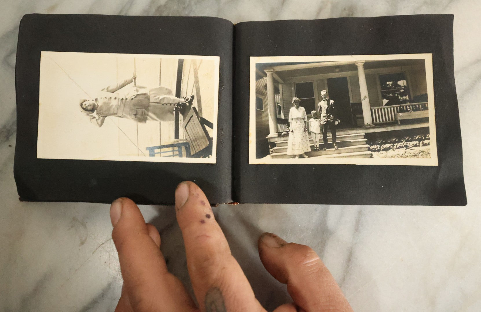 Lot 056 - Antique Snapshot Photo Album Featuring Many Photos Of Young Adults And Children Including Photos Of A Handsome Bulldog, A Trip Aboard A Steamship, And People Posing Outdoors, Circa 1920s