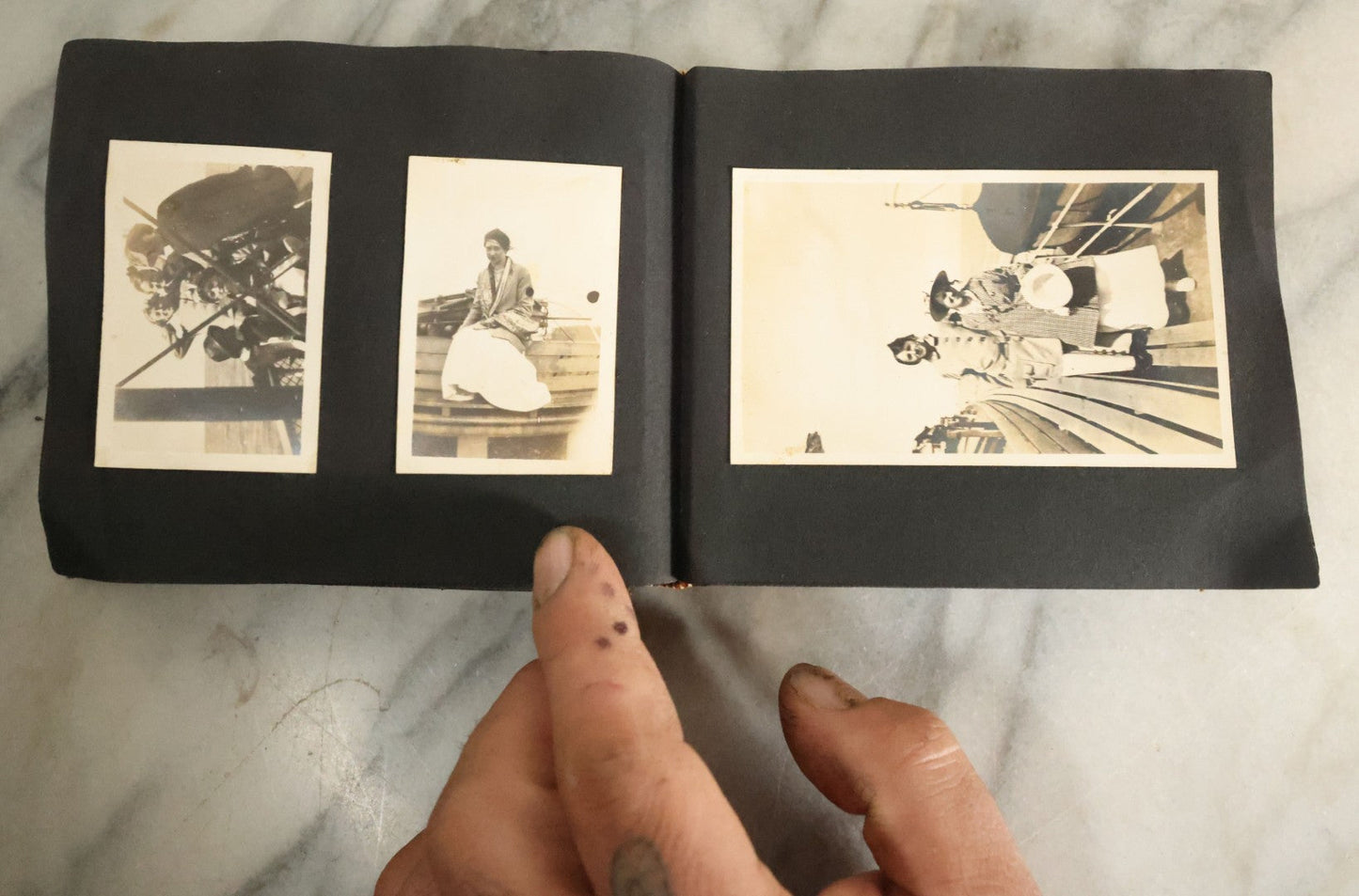 Lot 056 - Antique Snapshot Photo Album Featuring Many Photos Of Young Adults And Children Including Photos Of A Handsome Bulldog, A Trip Aboard A Steamship, And People Posing Outdoors, Circa 1920s