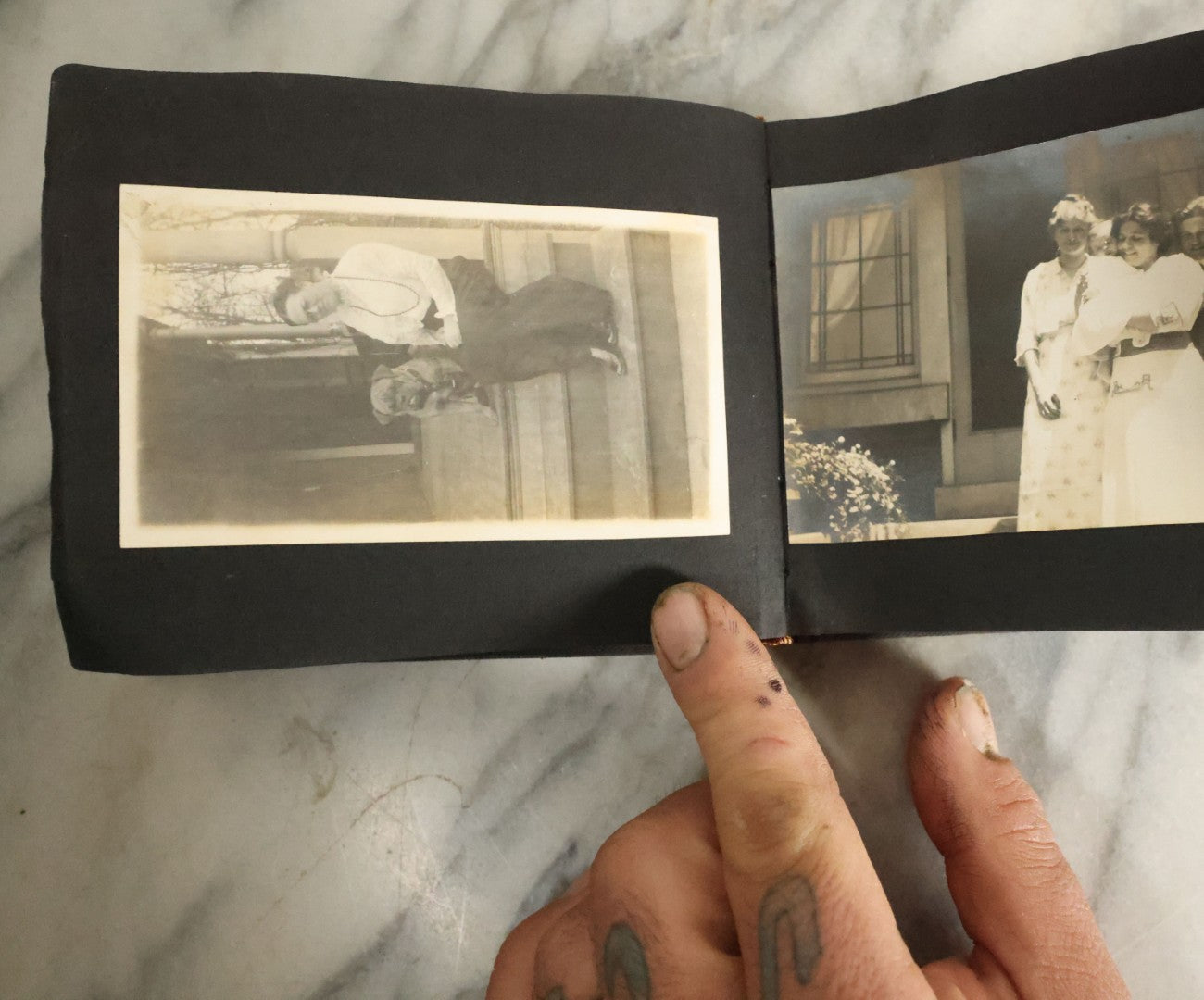 Lot 056 - Antique Snapshot Photo Album Featuring Many Photos Of Young Adults And Children Including Photos Of A Handsome Bulldog, A Trip Aboard A Steamship, And People Posing Outdoors, Circa 1920s