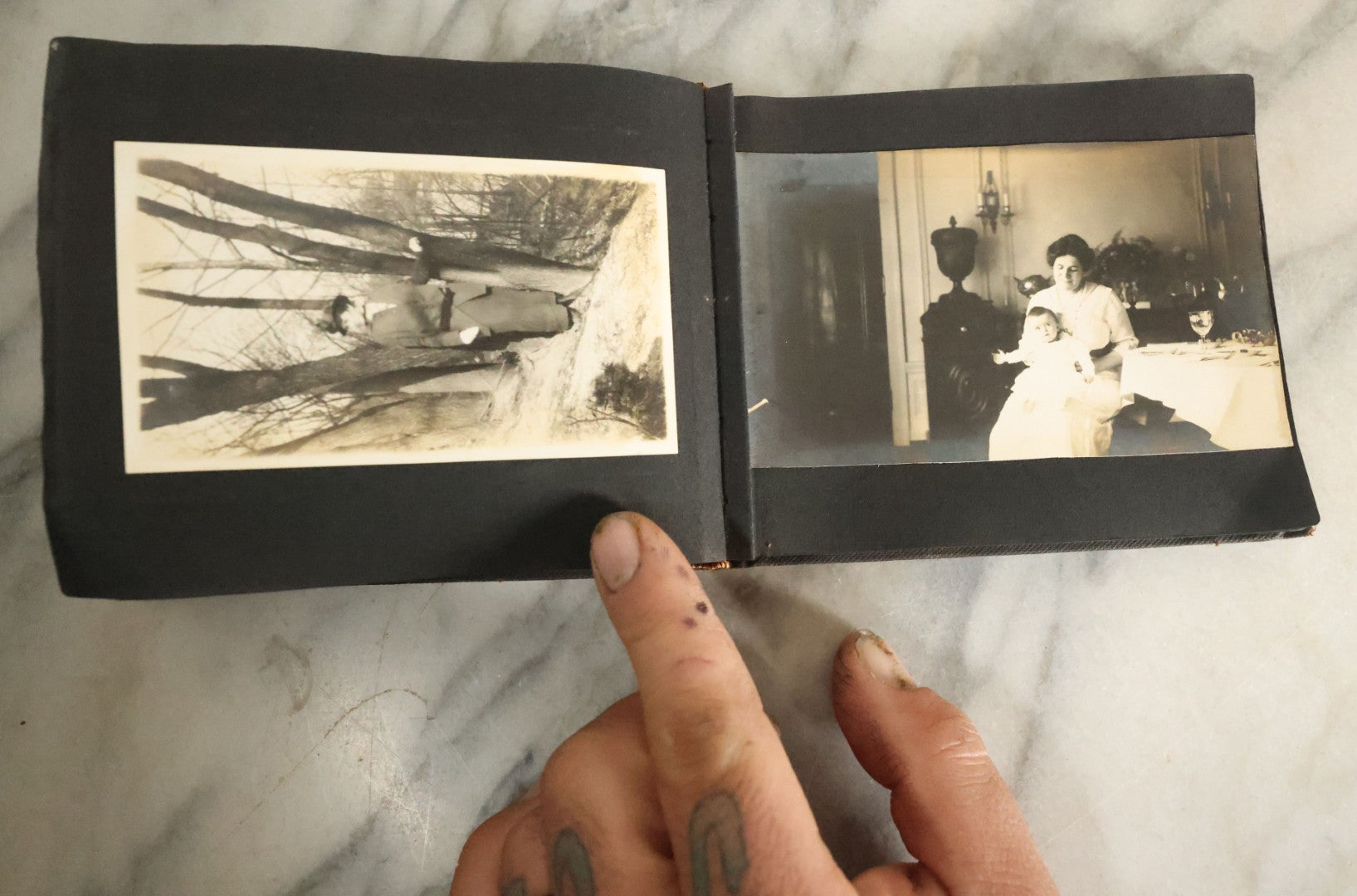 Lot 056 - Antique Snapshot Photo Album Featuring Many Photos Of Young Adults And Children Including Photos Of A Handsome Bulldog, A Trip Aboard A Steamship, And People Posing Outdoors, Circa 1920s