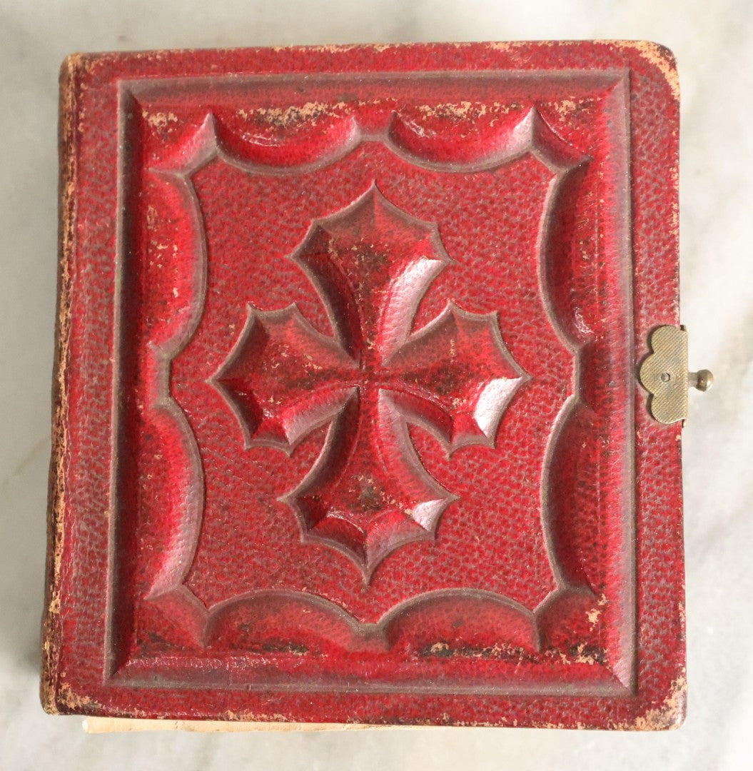 Lot 057 - Antique Gem Tintype Photo Album With 91 Tintype Photographs Of Men, Women And Children, Handwritten Note States "From The Colby Home On Colby Road"