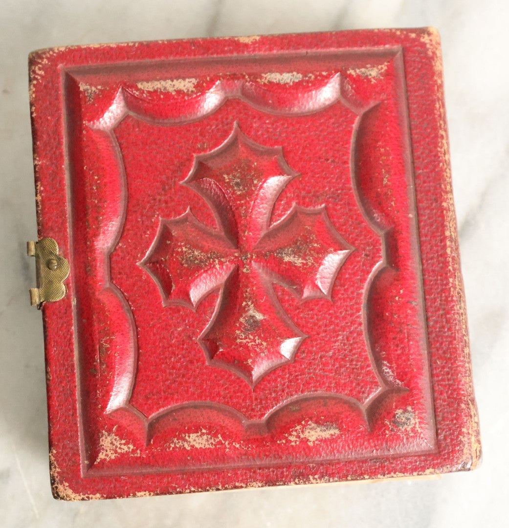 Lot 057 - Antique Gem Tintype Photo Album With 91 Tintype Photographs Of Men, Women And Children, Handwritten Note States "From The Colby Home On Colby Road"