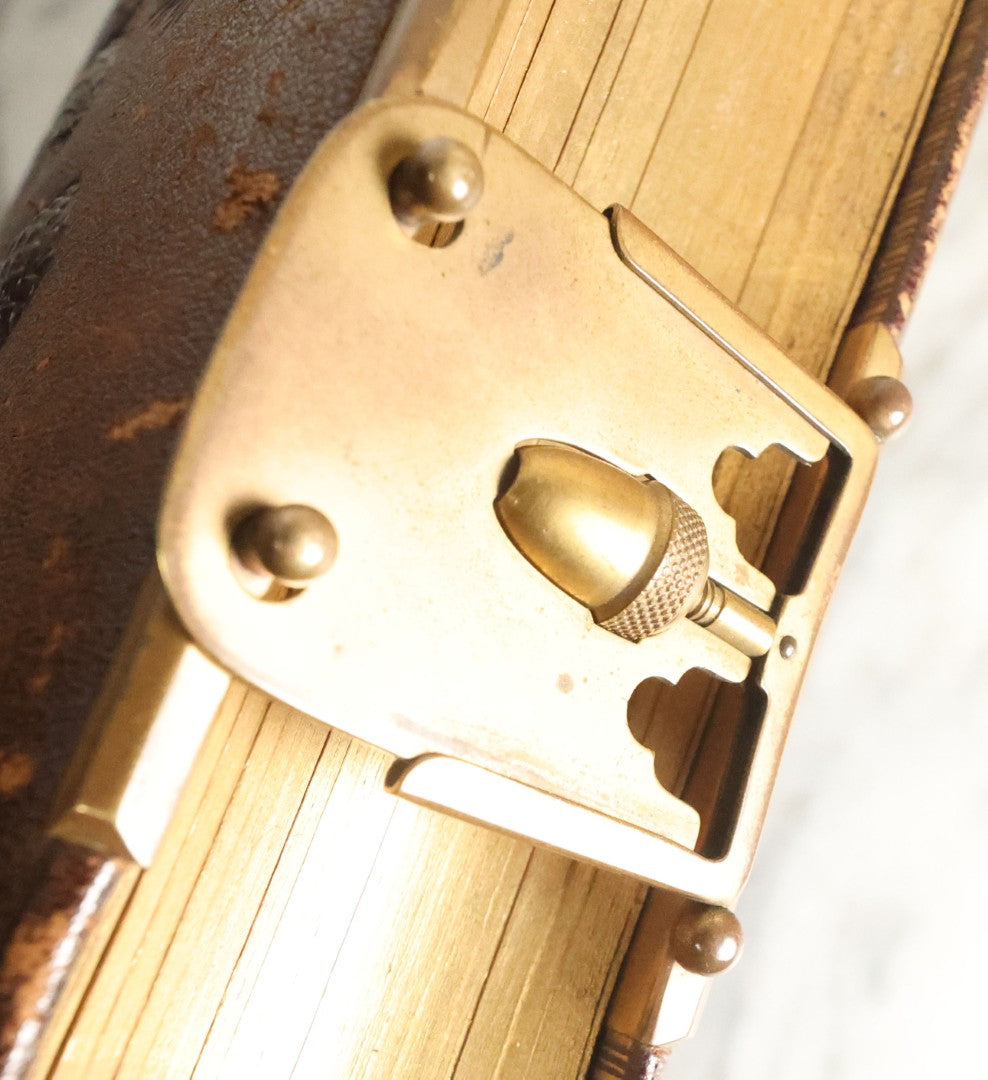 Lot 059 - Antique Photo And Keepsake Album With Cabinet Card, Tintype, And C.D.V. Photos, Remembrance Card & Hair From Mrs. Laura E. Little, Hidden Mother Tintype With Scratched Out Face, Photo Of Back Of Woman's Hair, Textile Keepsakes, Pressed Foliage