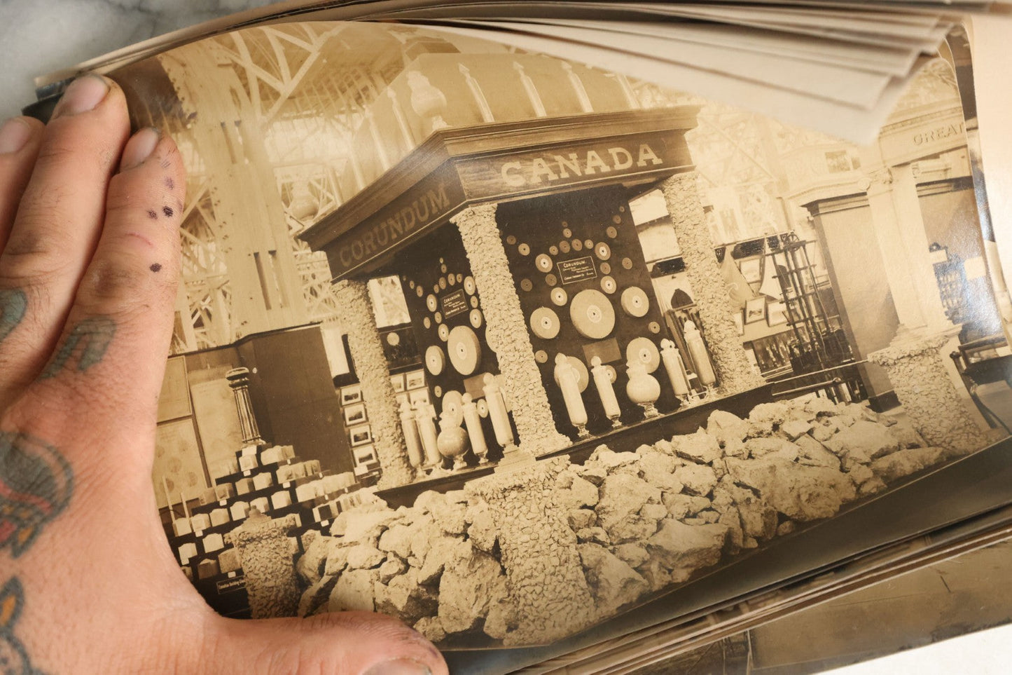 Lot 061 - Grouping Of 25 Antique Documentary Photographs Of The Canadian National Exhibition, Late 19th Century, With List Of Content Descriptions, Photos Are Curled