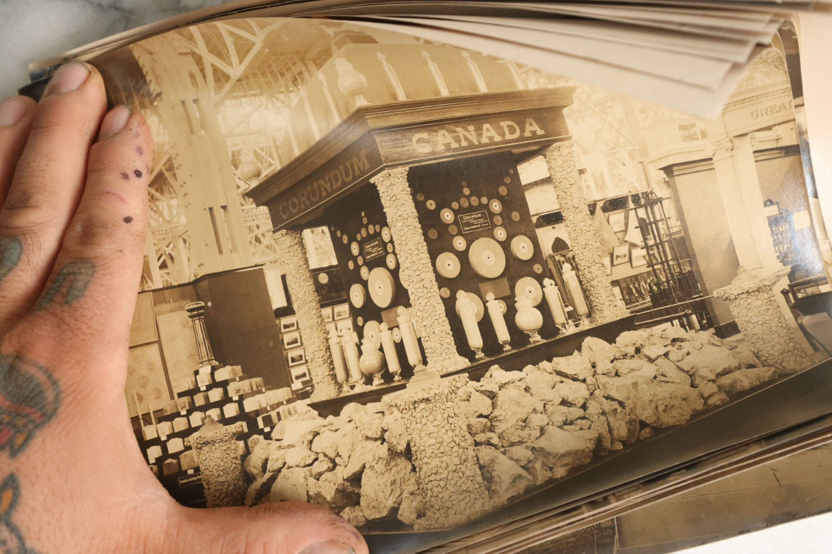 Lot 061 - Grouping Of 25 Antique Documentary Photographs Of The Canadian National Exhibition, Late 19th Century, With List Of Content Descriptions, Photos Are Curled