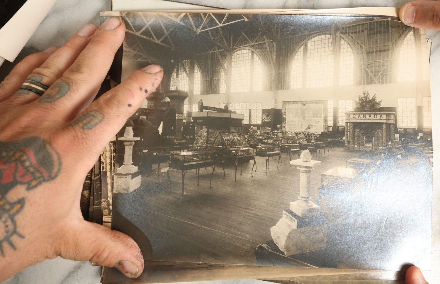 Lot 061 - Grouping Of 25 Antique Documentary Photographs Of The Canadian National Exhibition, Late 19th Century, With List Of Content Descriptions, Photos Are Curled