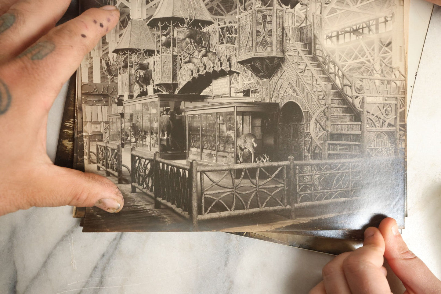 Lot 061 - Grouping Of 25 Antique Documentary Photographs Of The Canadian National Exhibition, Late 19th Century, With List Of Content Descriptions, Photos Are Curled