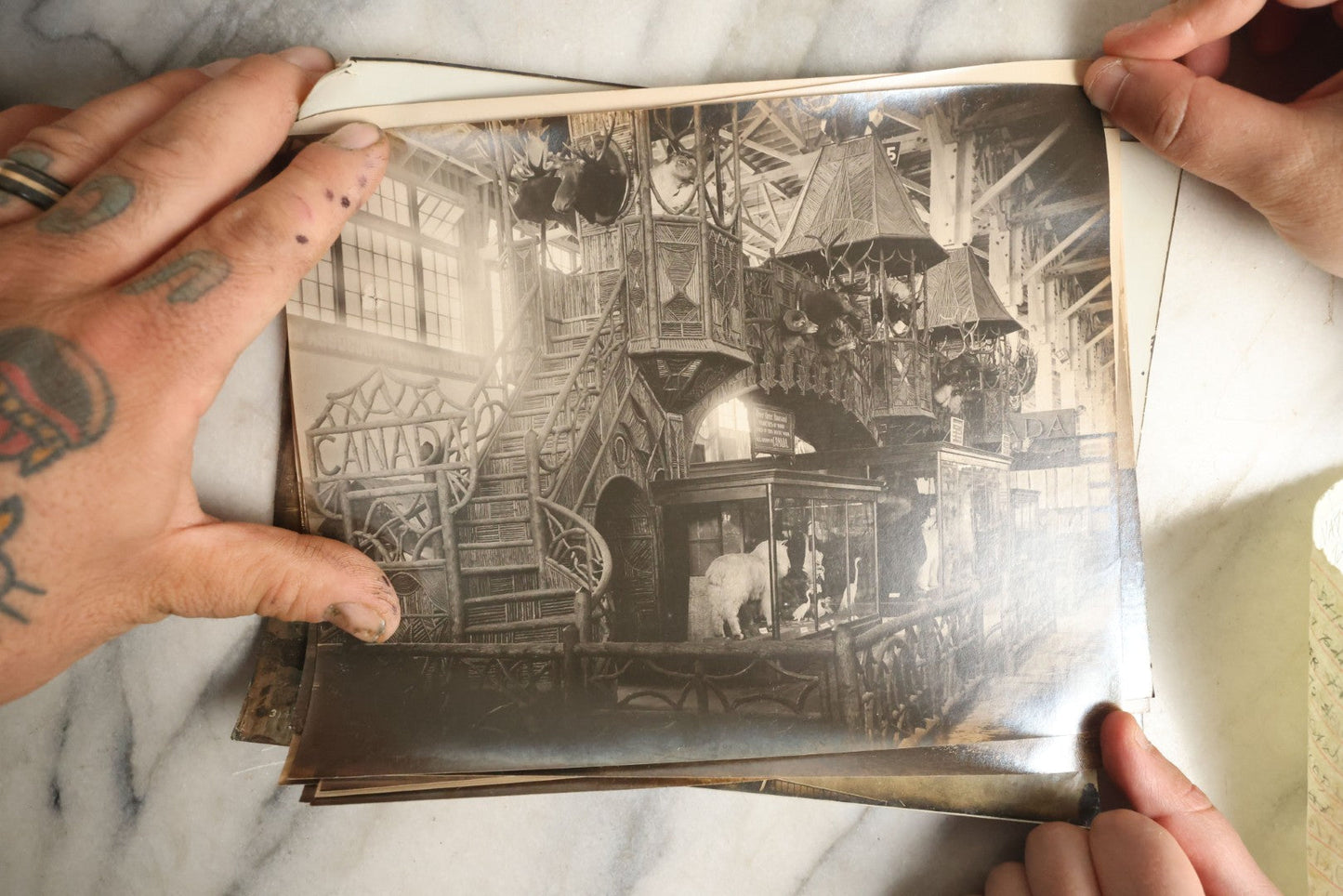 Lot 061 - Grouping Of 25 Antique Documentary Photographs Of The Canadian National Exhibition, Late 19th Century, With List Of Content Descriptions, Photos Are Curled