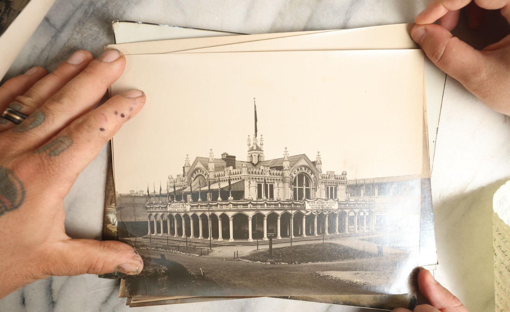 Lot 061 - Grouping Of 25 Antique Documentary Photographs Of The Canadian National Exhibition, Late 19th Century, With List Of Content Descriptions, Photos Are Curled