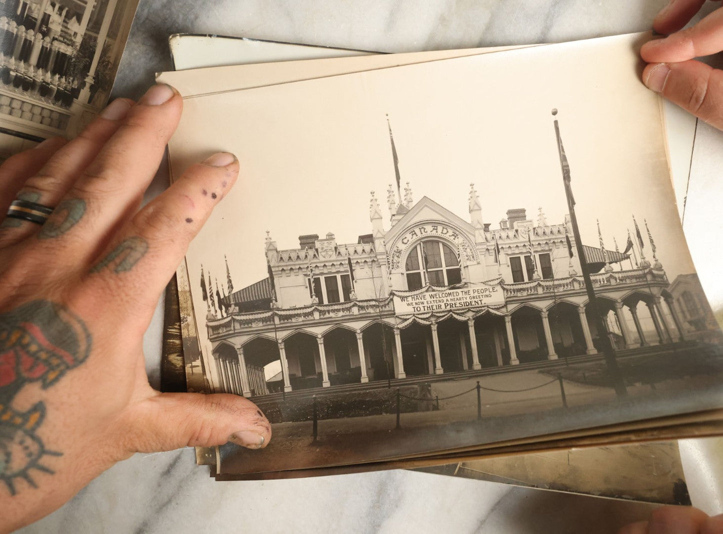 Lot 061 - Grouping Of 25 Antique Documentary Photographs Of The Canadian National Exhibition, Late 19th Century, With List Of Content Descriptions, Photos Are Curled