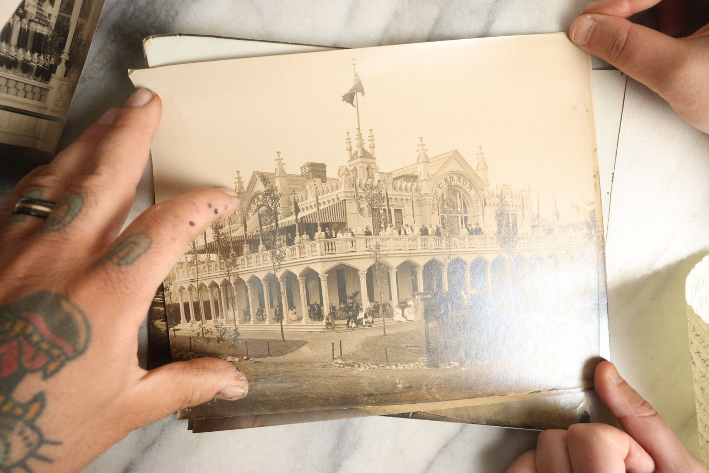 Lot 061 - Grouping Of 25 Antique Documentary Photographs Of The Canadian National Exhibition, Late 19th Century, With List Of Content Descriptions, Photos Are Curled