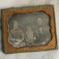 Lot 067 - Antique 1/6th Plate Daguerreotype Photograph Of Mother, Father, And Their Little Boy, Note Cleaning Marks On Photo. No Case.