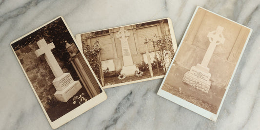 Lot 086 - Grouping Of Three Antique Carte De Visite C.D.V. Photographs Of White Cross Gravestones, Photographs By John Spence, Musselburgh, Scotland