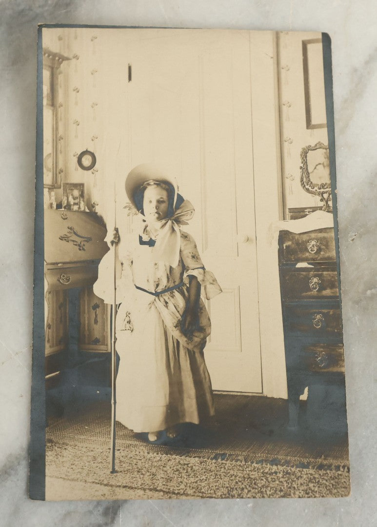 Lot 096 - Grouping Of 24 Antique Real Photo Postcards R.P.P.C. Including Little Girl Dressed As Bo Peep, Little Girls Posing With Chicken, Church Interiors, And Many Exterior Photographs