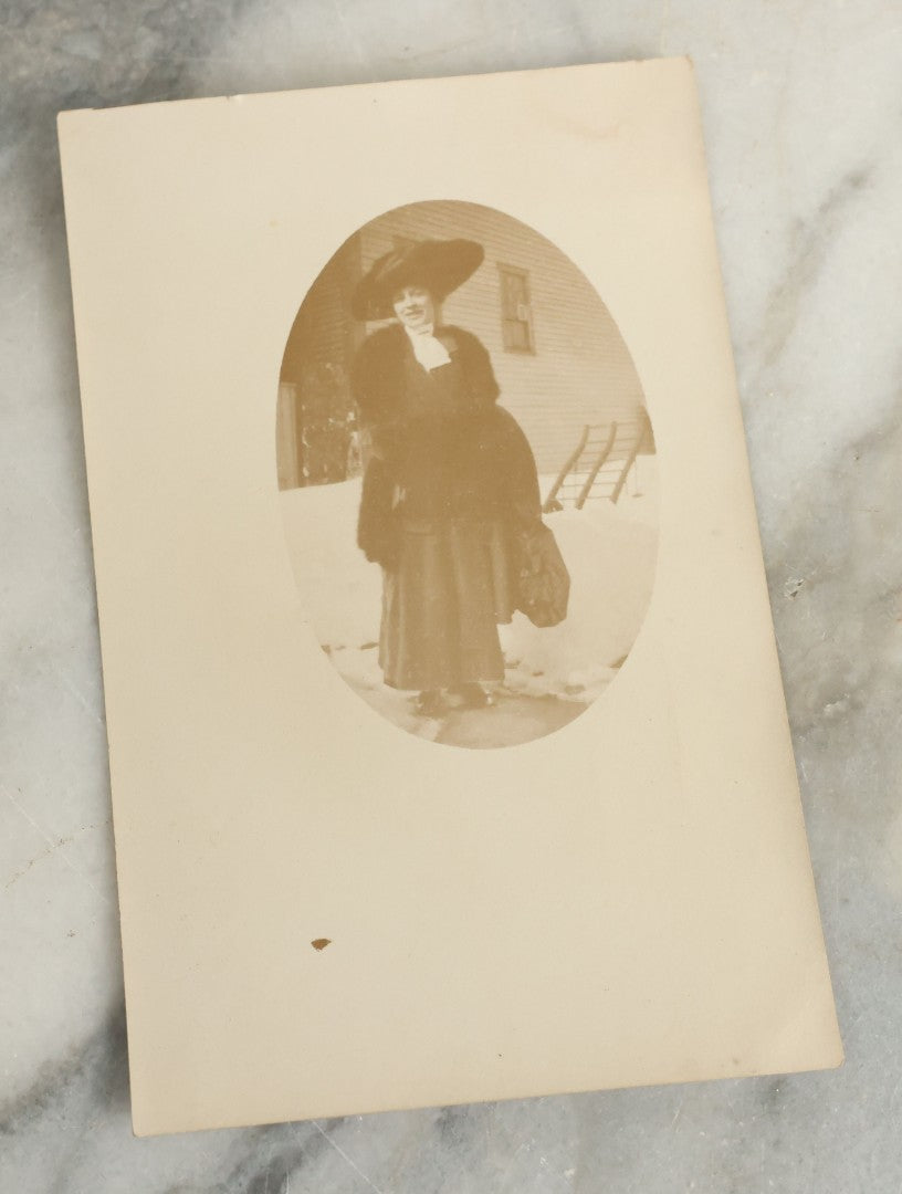 Lot 096 - Grouping Of 24 Antique Real Photo Postcards R.P.P.C. Including Little Girl Dressed As Bo Peep, Little Girls Posing With Chicken, Church Interiors, And Many Exterior Photographs