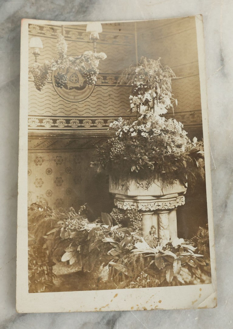 Lot 096 - Grouping Of 24 Antique Real Photo Postcards R.P.P.C. Including Little Girl Dressed As Bo Peep, Little Girls Posing With Chicken, Church Interiors, And Many Exterior Photographs