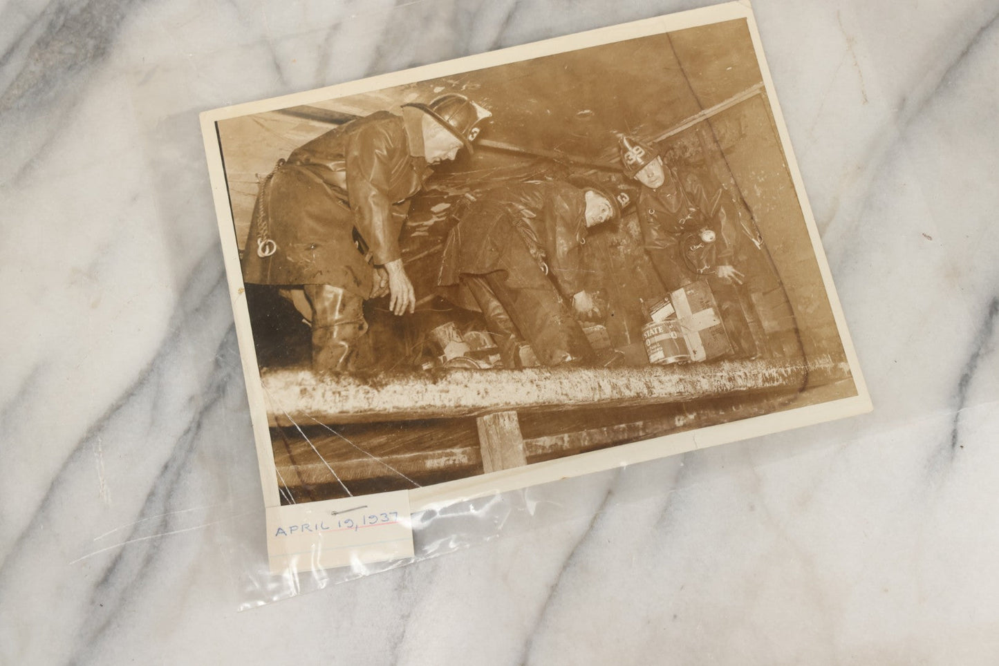 Lot 001 - Extensive Grouping Of 100+ Documentary Press Photos Of Firefighters Battling Fires, Aftermath And Destruction, And Firefighting Apperatus, In And Around The City Of Boston, Late 1930s To 1950s, With Notes Regarding Date And Location, 9" x 7"