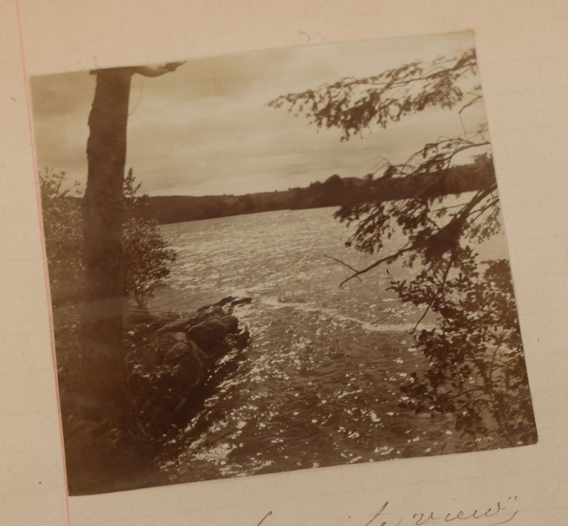 Lot 064 - Antique Snapshot Photo Album Scrapbook Contained In A Record Ledger With 40+ Photos And Scraps, With Handwritten Enscriptions, Including Interior Photos, Outdoor Photos, And More, Circa 1900, Hand Drawn Flower Scraps