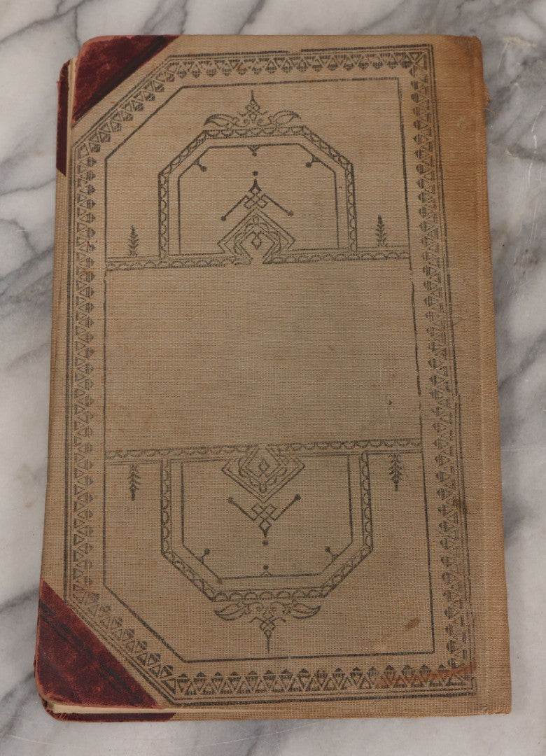 Lot 064 - Antique Snapshot Photo Album Scrapbook Contained In A Record Ledger With 40+ Photos And Scraps, With Handwritten Enscriptions, Including Interior Photos, Outdoor Photos, And More, Circa 1900, Hand Drawn Flower Scraps