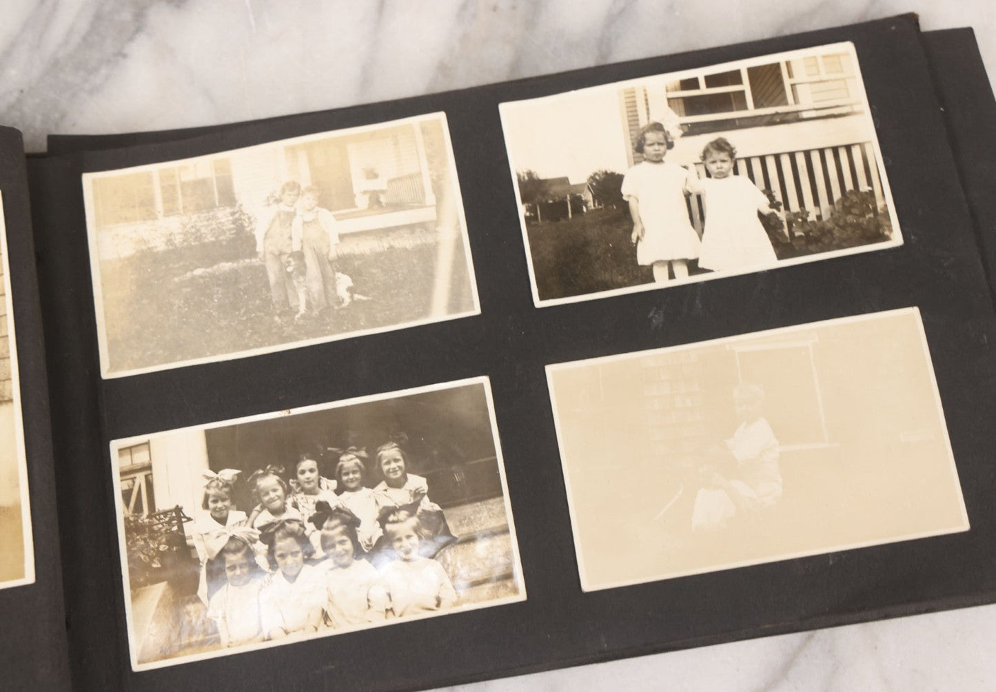 Lot 065 - Vintage Snapshot Photo Album With 95+ Photographs Of The Men And Women Of The 1920s Including Many Photos Of Lakeside Gatherings, Flappers, Swimsuits, And WWI Era Soldiers