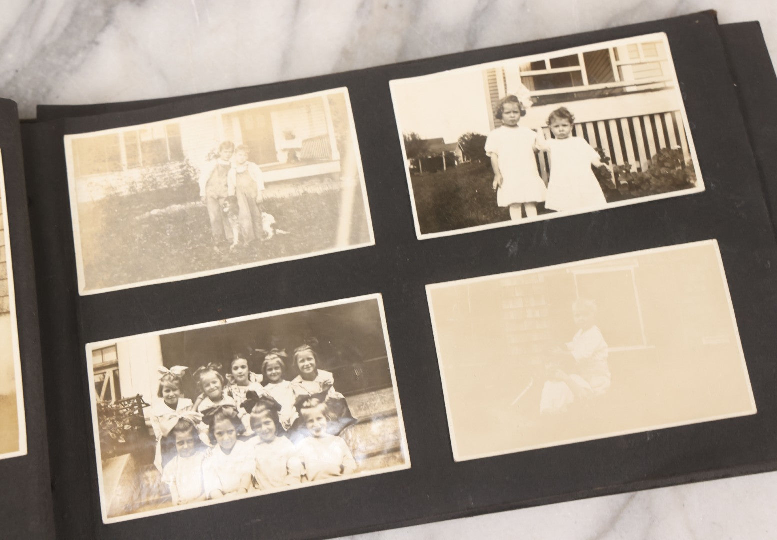 Lot 065 - Vintage Snapshot Photo Album With 95+ Photographs Of The Men And Women Of The 1920s Including Many Photos Of Lakeside Gatherings, Flappers, Swimsuits, And WWI Era Soldiers