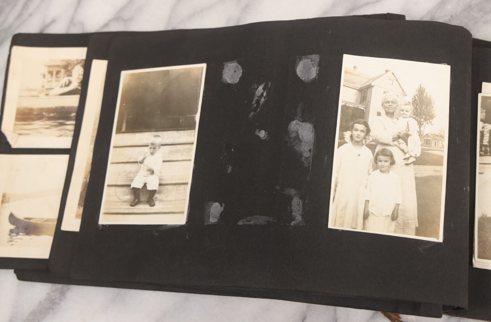 Lot 065 - Vintage Snapshot Photo Album With 95+ Photographs Of The Men And Women Of The 1920s Including Many Photos Of Lakeside Gatherings, Flappers, Swimsuits, And WWI Era Soldiers
