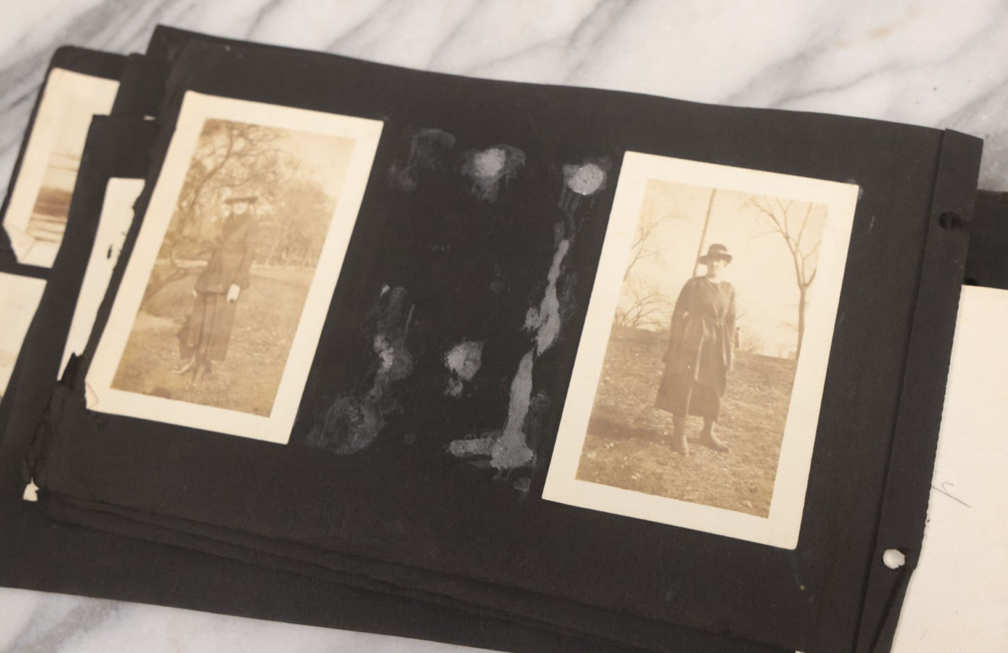 Lot 065 - Vintage Snapshot Photo Album With 95+ Photographs Of The Men And Women Of The 1920s Including Many Photos Of Lakeside Gatherings, Flappers, Swimsuits, And WWI Era Soldiers