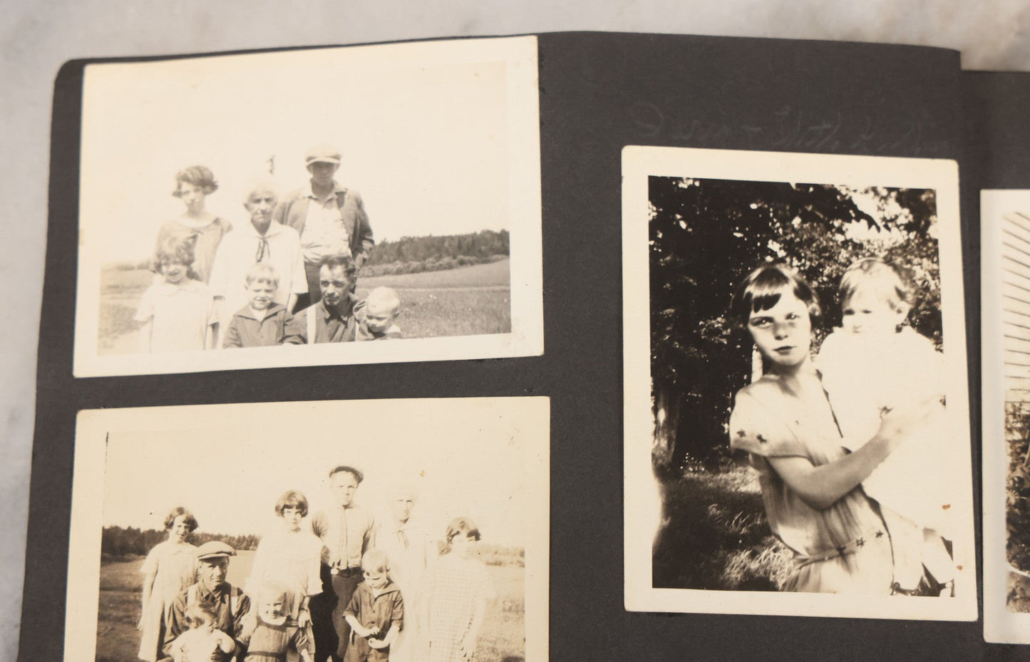Lot 066 - Antique Snapshot Photo Album With 60+ Photographs, Mostly Of Children, Including Boys Posing On Top Of Eastman Heater Railroad Car, Other Outings From 1925 To 1926, Note No Covers