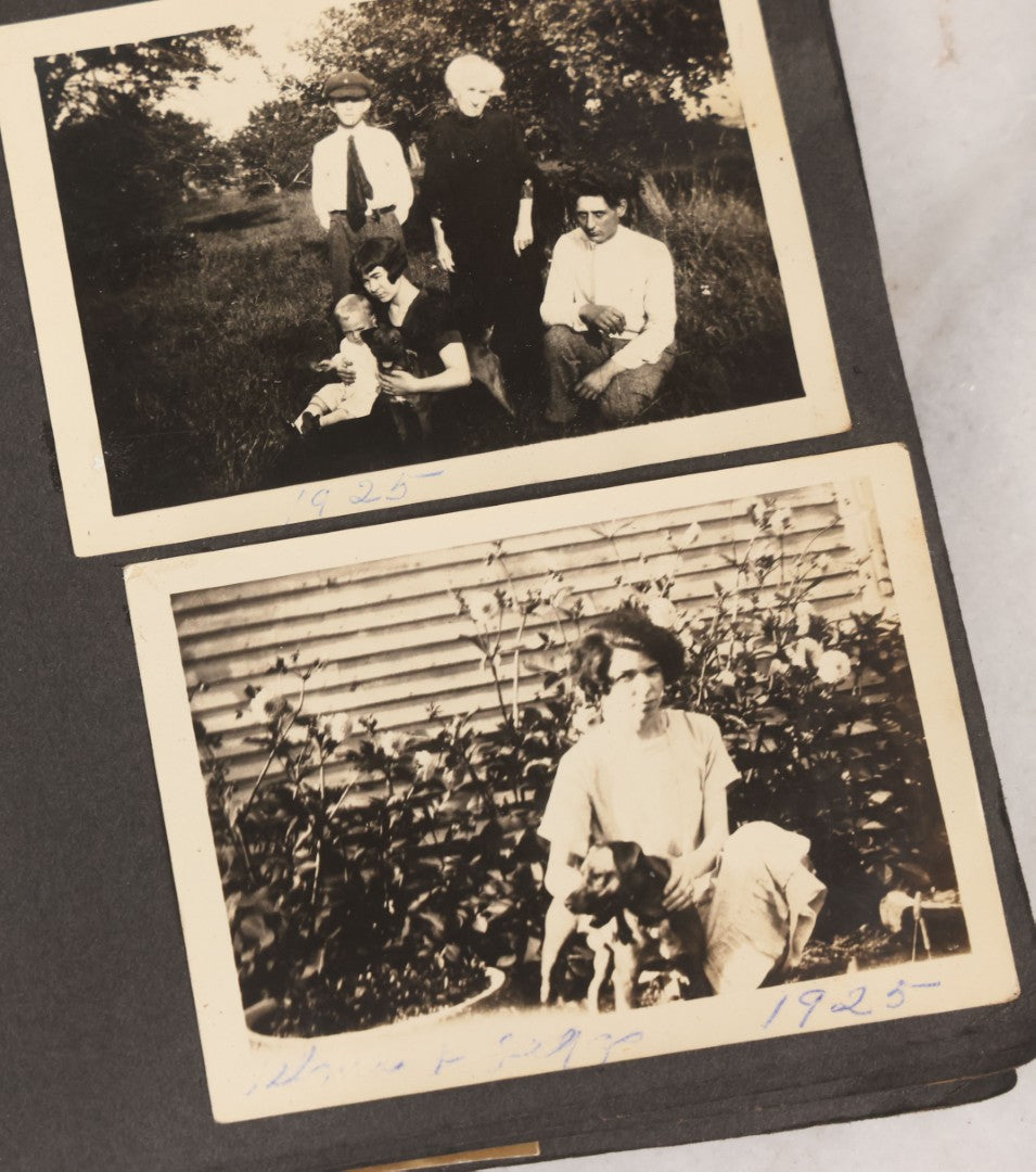 Lot 066 - Antique Snapshot Photo Album With 60+ Photographs, Mostly Of Children, Including Boys Posing On Top Of Eastman Heater Railroad Car, Other Outings From 1925 To 1926, Note No Covers