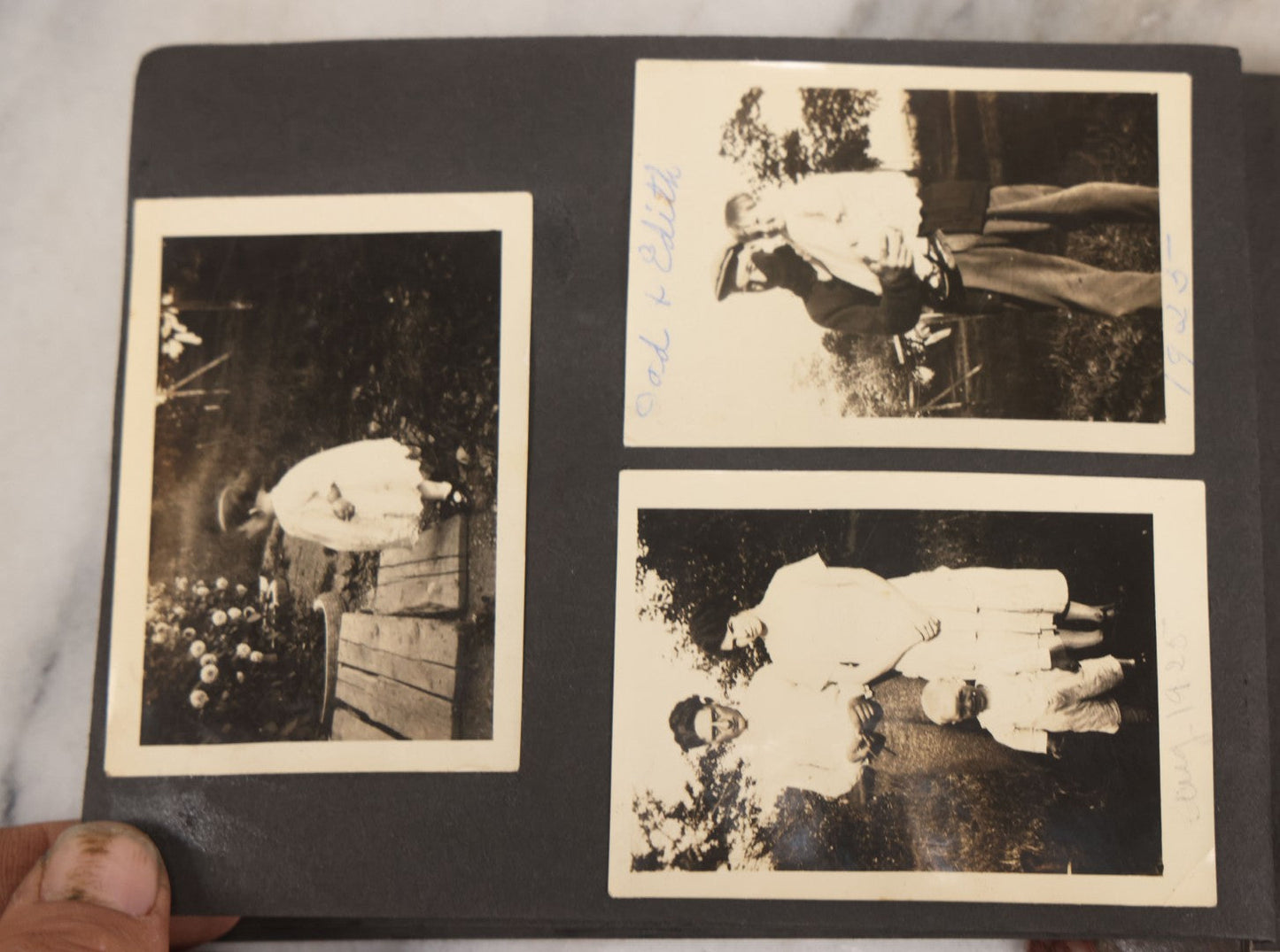 Lot 066 - Antique Snapshot Photo Album With 60+ Photographs, Mostly Of Children, Including Boys Posing On Top Of Eastman Heater Railroad Car, Other Outings From 1925 To 1926, Note No Covers